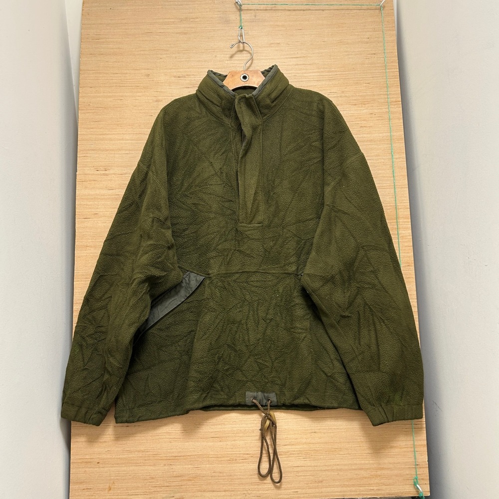 Country Road Workwear Fleece Pullover Olive Green Embossed XL Quarter Zip Pocket